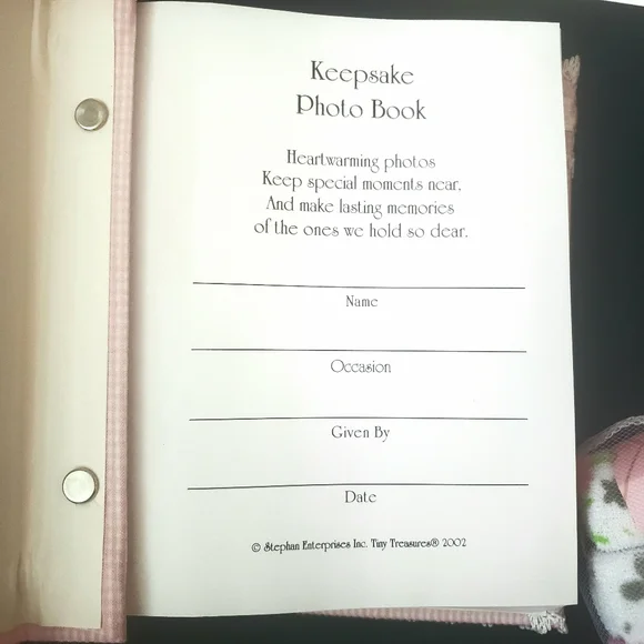 Keepsake Photo Album,  baby hats, wash cloths, and burp cloth bundle - Picture 5 of 9